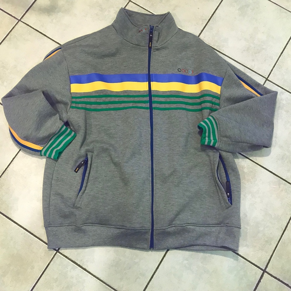 COOGI vintage Authentic Australian Striped zip unisex pockets sweatshirt 3XL